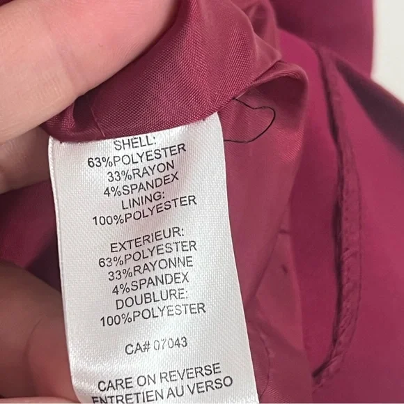 Calvin Klein Burgundy Ruffle Sleeves Sheath Dress US 8 Professional Dress - Picture 8 of 8